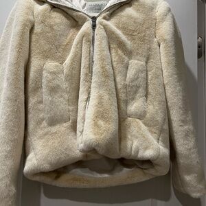 All Saints Soft Cream Teddy Jacket